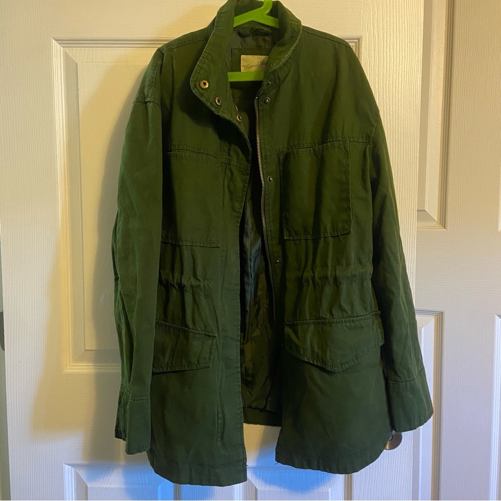 Universal Thread Women's Dark Green Full Zip Utility Jacket, Size XS